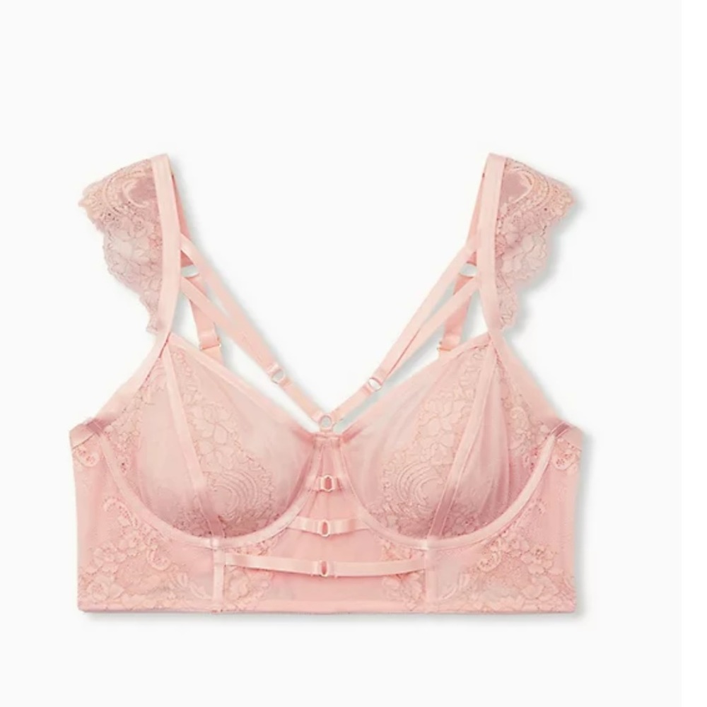 Torrid Light Pink Harness Longline Bralette - Picture 2 of 3